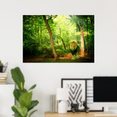 Triumphant King (Christelijke kunst van de leeuw) Poster (Thuiskantoor)