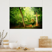 Triumphant King (Christelijke kunst van de leeuw) Poster (Keuken)