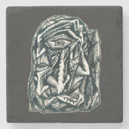 Triumviraat, inkttekening stenen onderzetter