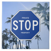 Trivet - Blauw stopteken Tegeltje (Voorkant)