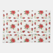 Trivet Christmas Holiday Red Poinsettia and Gold Theedoek (Horizontaal)