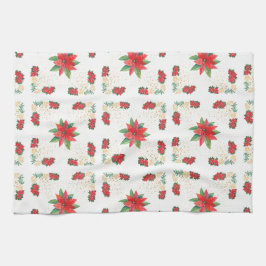 Trivet Christmas Holiday Red Poinsettia and Gold Theedoek