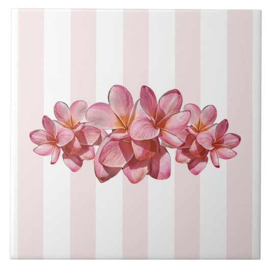 Trivet - Roze Plumeria Tegeltje (Voorkant)