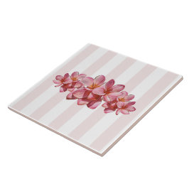 Trivet - Roze Plumeria Tegeltje