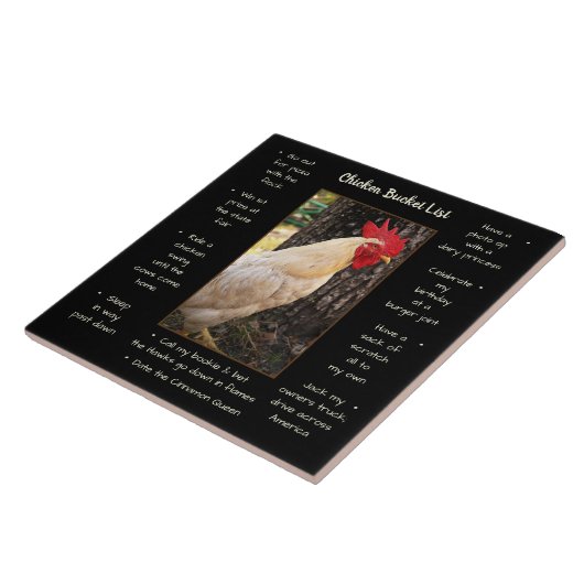 Trivet Tegel-Chicken Bucket List Tegeltje (Zijkant)