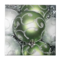 Trivet/Tegel "Green and Silver Sparkle"