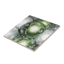 Trivet/Tegel "Green and Silver Sparkle" Tegeltje