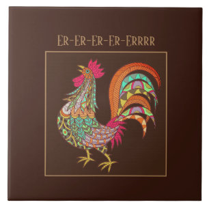 Trivet Tegel-kleurige kip Tegeltje