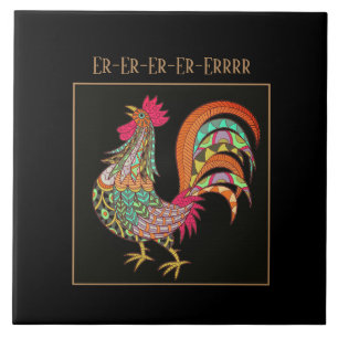 Trivet Tile-Colorful Chicken Tegeltje