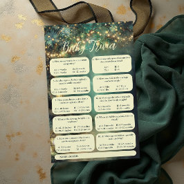 Trivia Baby Shower Spel Betoverde Bos Lantaarns Flyer