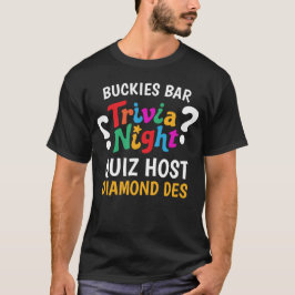 Trivia Nacht spel nacht kleurrijke leuke quiz gast T-shirt