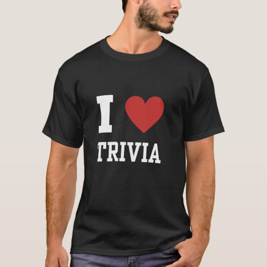 Trivia Night Facts Quiz Liefhebber Liefde Hart Coo T-shirt (Voorkant)