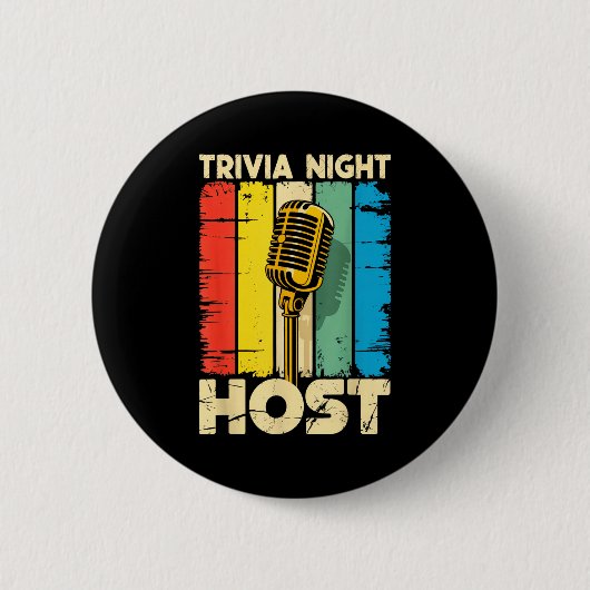 Trivia Night Host Quiz Game Entertainer Moderator  Ronde Button 5,7 Cm (Voorkant)