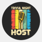 Trivia Night Host Quiz Game Entertainer Moderator  Ronde Sticker (Voorkant)