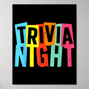 Trivia Night Kunst voor mannen vrouwen Trivia Host Poster