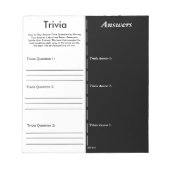 Trivia Party Game - Aangepaste vraag en antwoord Notitieblok (Voorkant)