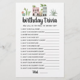 Trivia Spel Hoe goed ken je de jarige jongen