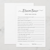 Trivia spel voor bruid en bruidegom, Vrijgezellenf Kaart (Voorkant / Achterkant)