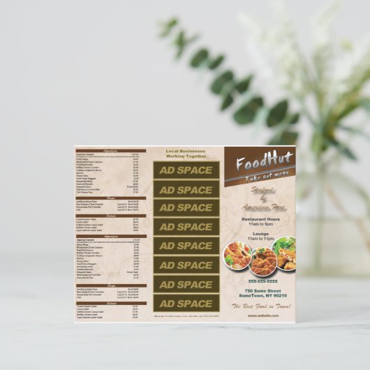 Trivoudig menu Restaurants (Staand voorkant)