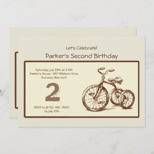  triwieluitnodiging kaart (Voorkant / Achterkant)