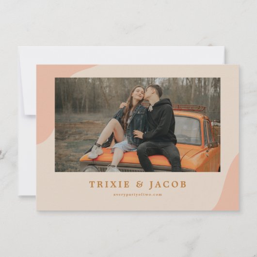 TRIXIE Blush Retro Arched Photo Save the Date Kaart (Achterkant)