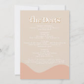 TRIXIE Retro 70's Disco Groovy Blush Bachelorette Kaart (Achterkant)