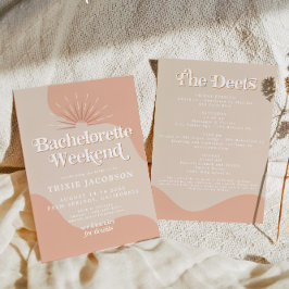 TRIXIE Retro 70's Disco Groovy Blush Bachelorette Kaart