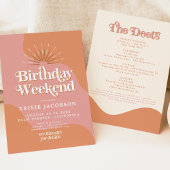 TRIXIE Retro 70's Disco Roze Verjaardag Weekend Kaart