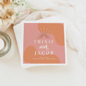 TRIXIE Retro 70's Groovy Roze en Oranje bruiloft Servet