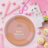 TRIXIE Retro 70's Groovy Roze Sinaasappels Baby sh Papieren Bordje (Feest)