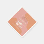 TRIXIE Retro 70's Groovy Roze Sinaasappels Baby sh Servet (Hoek)