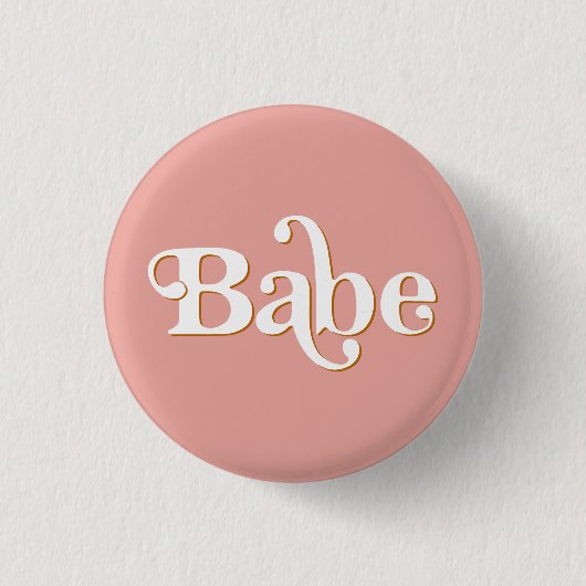 TRIXIE Retro 70's Het Feest Bruidsmeisje Babe Ronde Button 3,2 Cm (Voorkant)