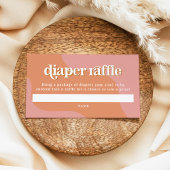 TRIXIE Retro 70's Roze & Oranje Luier Raffle Kaart Plaatskaartje