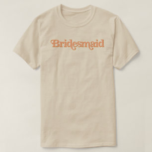 TRIXIE Retro 70's Thema Bruinoranje Bruidsmeisje T-shirt