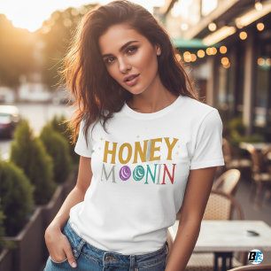 TRIXIE Retro 70's Themakoning Bruid Op Honingmoon T-shirt