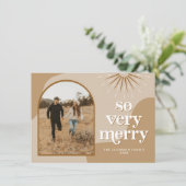 TRIXIE Retro Arched Photo Boho Kerstmis Kaart (Staand voorkant)