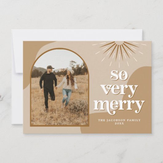 TRIXIE Retro Arched Photo Boho Kerstmis Kaart (Voorkant)