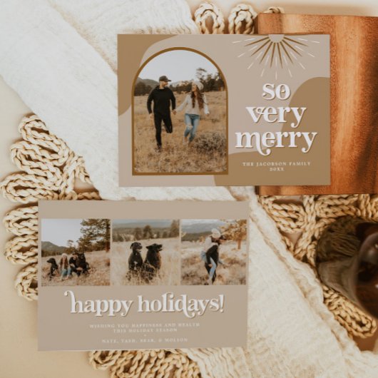 TRIXIE Retro Arched Photo Boho Kerstmis Kaart