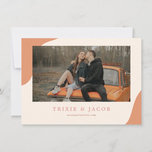 TRIXIE Retro Arched Photo Boho Save the Date Kaart (Achterkant)