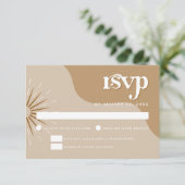 TRIXIE Retro Beige 70's Tuurlijke RSVP-kaart Kaart (Staand voorkant)