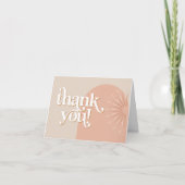 TRIXIE Retro Groovy Roze & Beige Sunburst Bedankkaart (Voorkant)