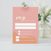 TRIXIE Retro Pink en Sinaasappel 70's RSVP Briefka Kaart (Staand voorkant)