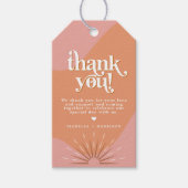 TRIXIE Retro Pink & Oranje Groovy Hartelijk dank Cadeaulabel (Voorkant)