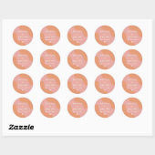 TRIXIE Retro Roze & Oranje 70's Bruiloft Ronde Sticker (Vel)