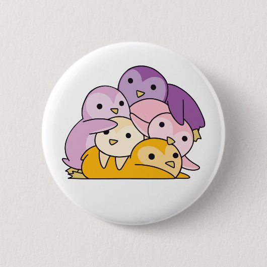 Trixische vlag Pride Lgbtq Cute Penguin Button (Voorkant)