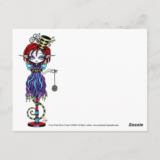 Trixy Pixie Stick Rainbow Circus Freak Briefkaart (Achterkant)