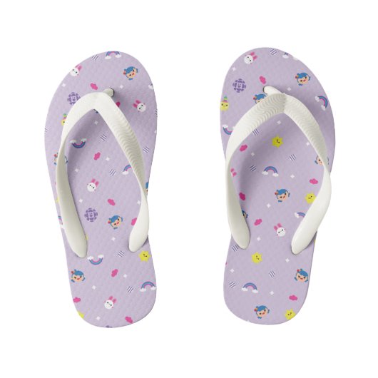 TRK - Paars patroon Kinder Teenslippers (Voetbed)