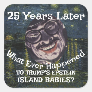 Trmp Epstein Eiland Dossiers Baby's Republikeins T Vierkante Sticker
