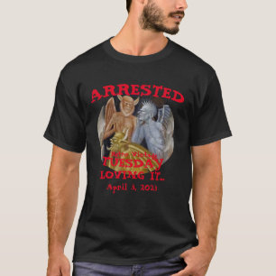 Trmp Retro Vintage 45e President Gearresteerd Dins T-shirt