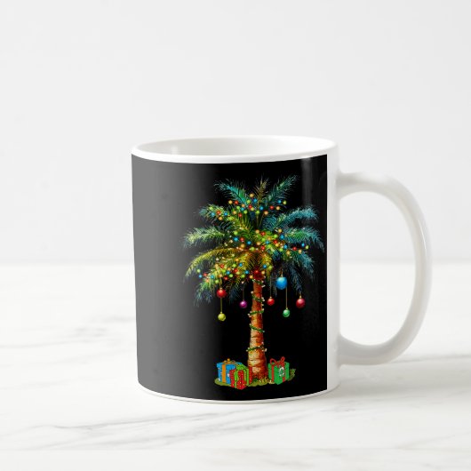 Trocal Christmas Hawaiian Santa Xmas Lights Palm T Koffiemok (Rechts)